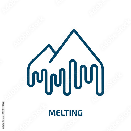 melting icon from nature collection. Thin linear melting, food, ice outline icon isolated on white background. Line vector melting sign, symbol for web and mobile