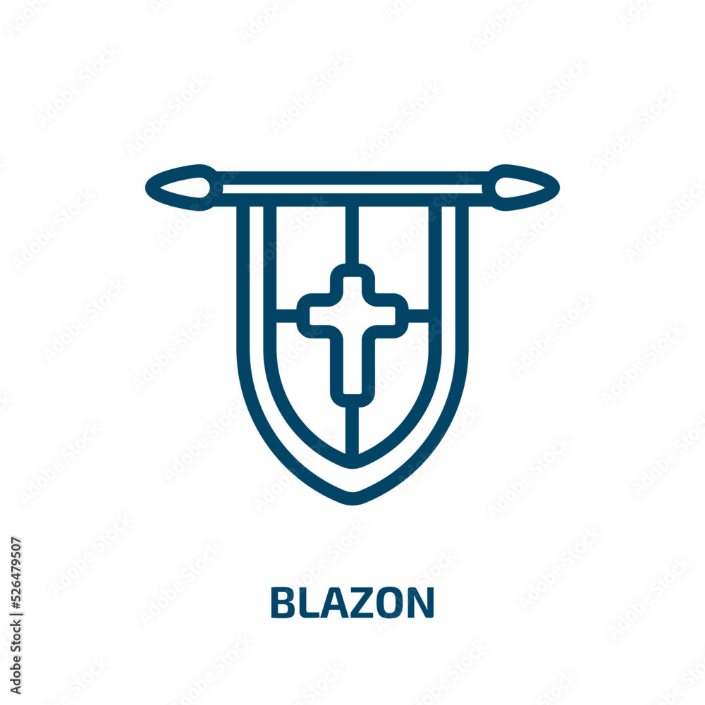 blazon icon from other collection. Thin linear blazon, emblem, heraldic outline icon isolated on white background. Line vector blazon sign, symbol for web and mobile blazon icon from other collection. Thin linear blazon, emblem, heraldic outline icon isolated on white background. Line vector blazon sign, symbol for web and mobile