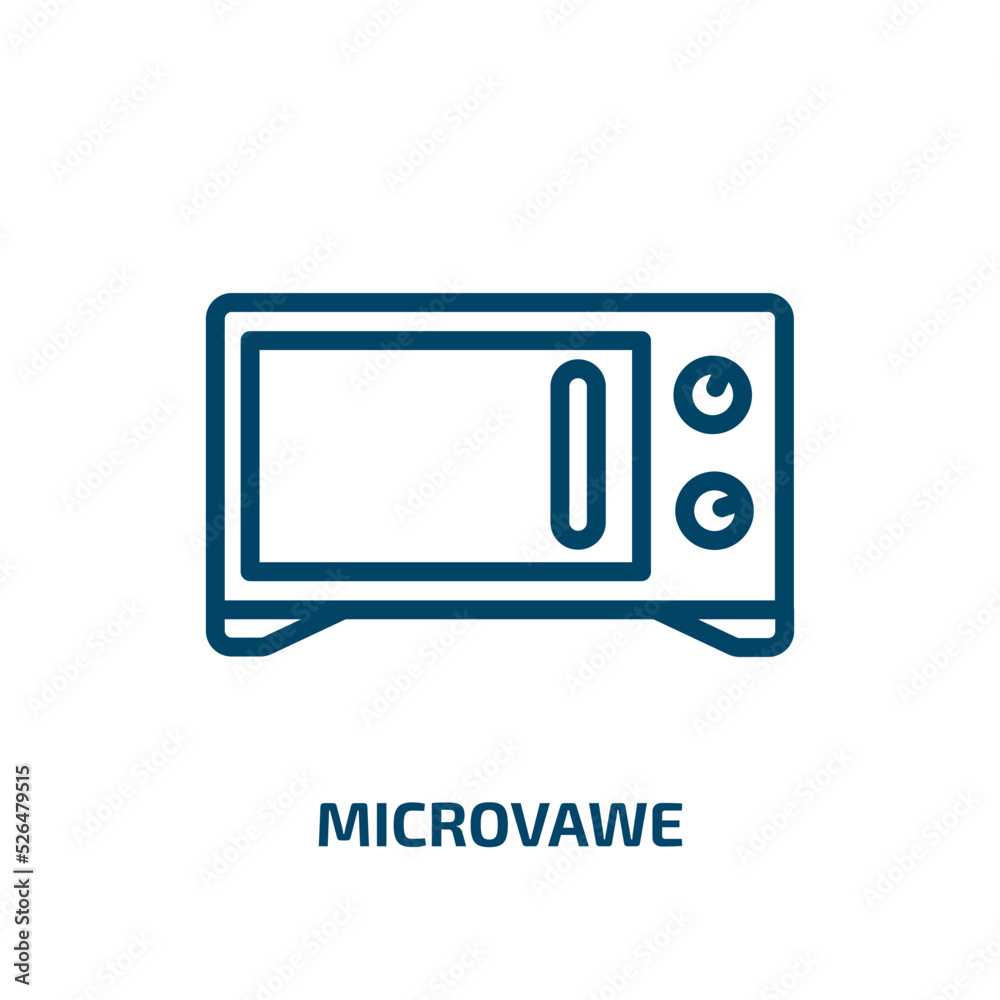 microvawe icon from other collection. Thin linear microvawe, domestic, metal outline icon isolated on white background. Line vector microvawe sign, symbol for web and mobile