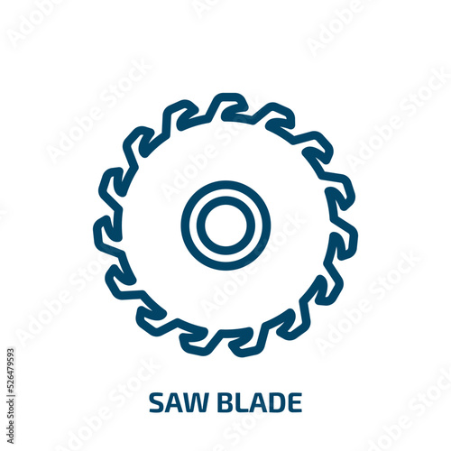 saw blade icon from other collection. Thin linear saw blade, saw, circular outline icon isolated on white background. Line vector saw blade sign, symbol for web and mobile