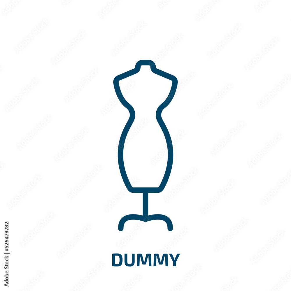 dummy icon from sew collection. Thin linear dummy, clothes, pacifier outline icon isolated on white background. Line vector dummy sign, symbol for web and mobile
