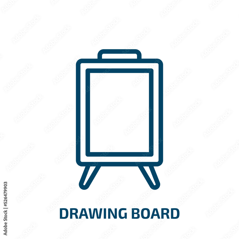 drawing board icon from sew collection. Thin linear drawing board, board, education outline icon isolated on white background. Line vector drawing board sign, symbol for web and mobile drawing board icon from sew collection. Thin linear drawing board, board, education outline icon isolated on white background. Line vector drawing board sign, symbol for web and mobile