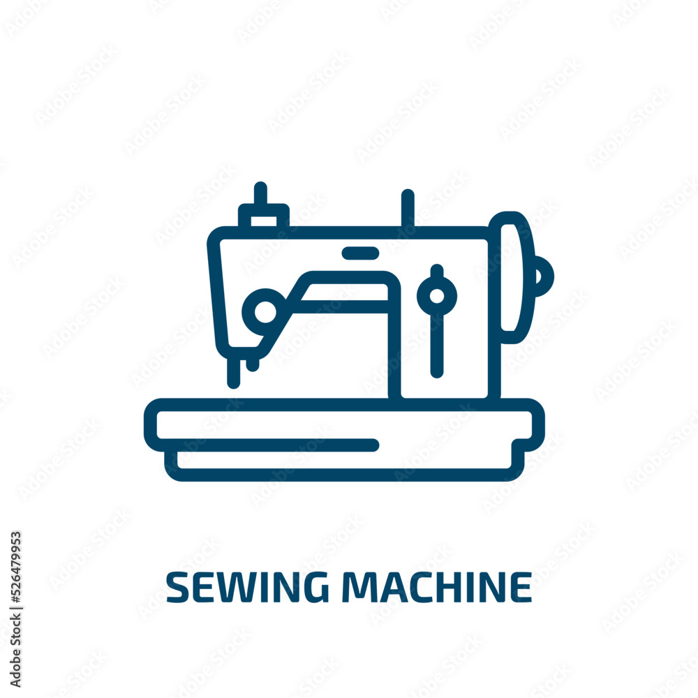 sewing machine icon from sew collection. Thin linear sewing machine, fabric, sewing outline icon isolated on white background. Line vector sewing machine sign, symbol for web and mobile