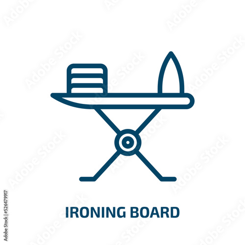 ironing board icon from sew collection. Thin linear ironing board, board, basket outline icon isolated on white background. Line vector ironing board sign, symbol for web and mobile