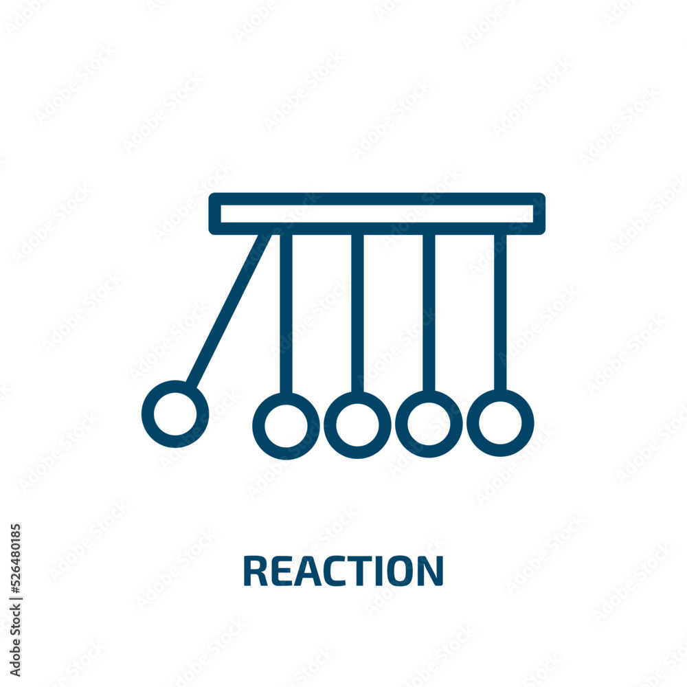 reaction icon from startup stategy and success collection. Thin linear reaction, biology, science outline icon isolated on white background. Line vector reaction sign, symbol for web and mobile reaction icon from startup stategy and success collection. Thin linear reaction, biology, science outline icon isolated on white background. Line vector reaction sign, symbol for web and mobile