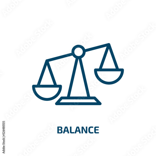 balance icon from success collection. Thin linear balance, business, money outline icon isolated on white background. Line vector balance sign, symbol for web and mobile