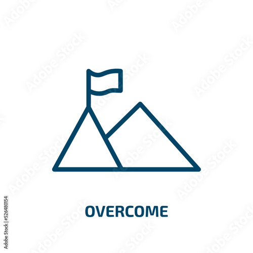 overcome icon from startup stategy and success collection. Thin linear overcome, success, business outline icon isolated on white background. Line vector overcome sign, symbol for web and mobile