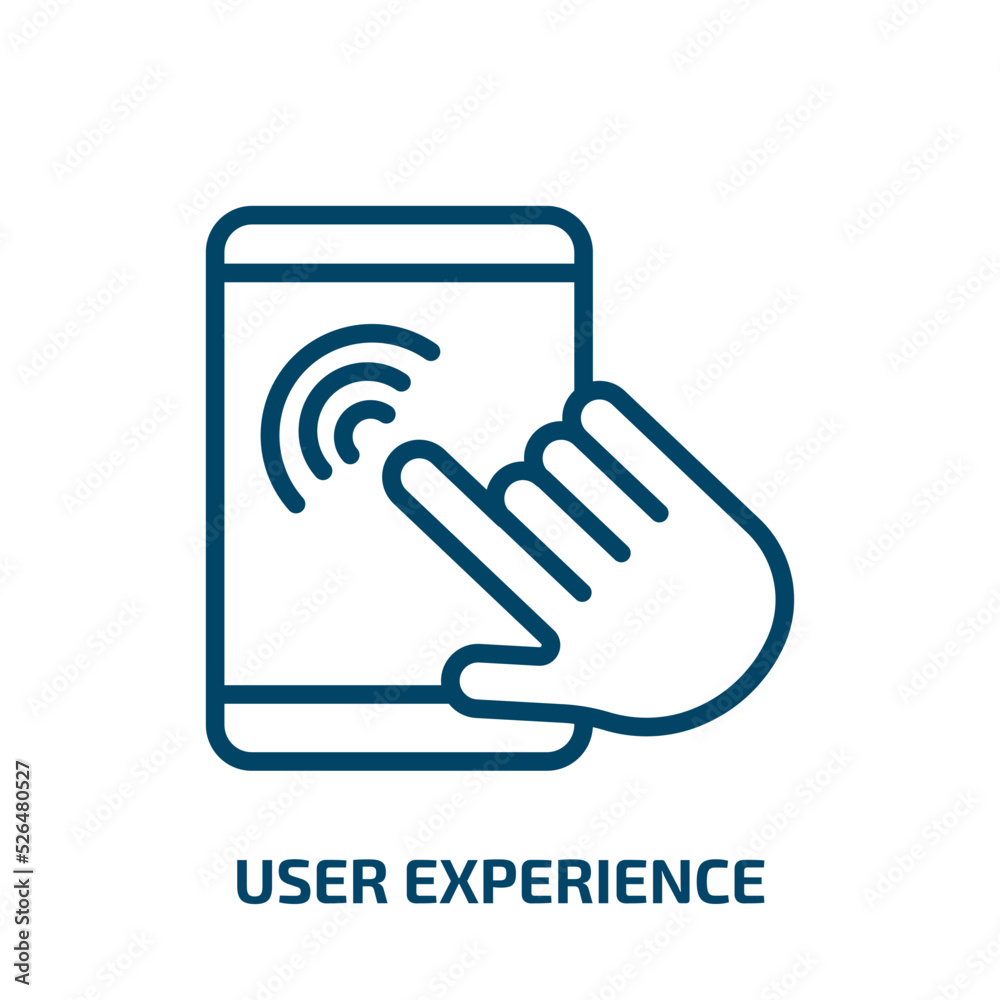 user experience icon from startup stategy and success collection. Thin linear user experience, experience, user outline icon isolated on white background. Line vector user experience sign, symbol for user experience icon from startup stategy and success collection. Thin linear user experience, experience, user outline icon isolated on white background. Line vector user experience sign, symbol for