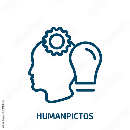 humanpictos icon from startup stategy and success collection. Thin linear humanpictos, neon, people outline icon isolated on white background. Line vector humanpictos sign, symbol for web and mobile