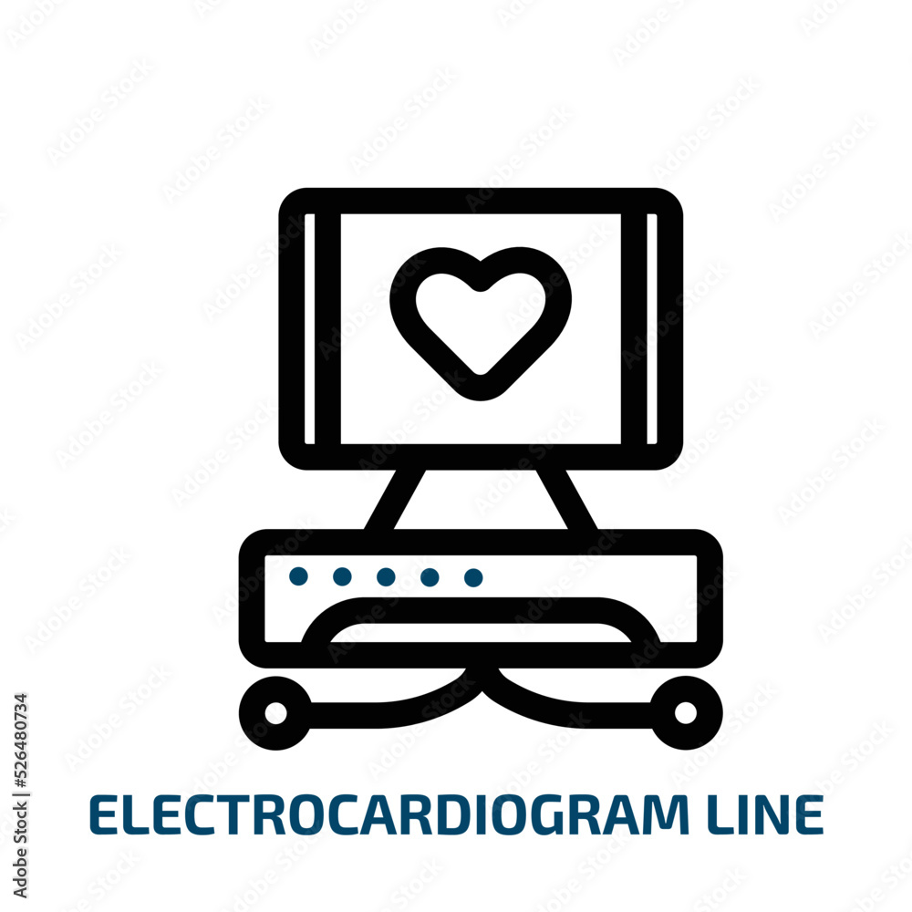 electrocardiogram line icon from technology collection. Thin linear electrocardiogram line, electrocardiogram, medicine outline icon isolated on white background. Line vector electrocardiogram line electrocardiogram line icon from technology collection. Thin linear electrocardiogram line, electrocardiogram, medicine outline icon isolated on white background. Line vector electrocardiogram line