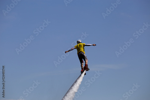 Flyboard show at the watermelon festival in Kamyshin. photo