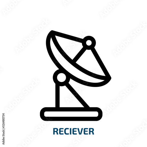 reciever icon from technology collection. Thin linear reciever, mail, communication outline icon isolated on white background. Line vector reciever sign, symbol for web and mobile