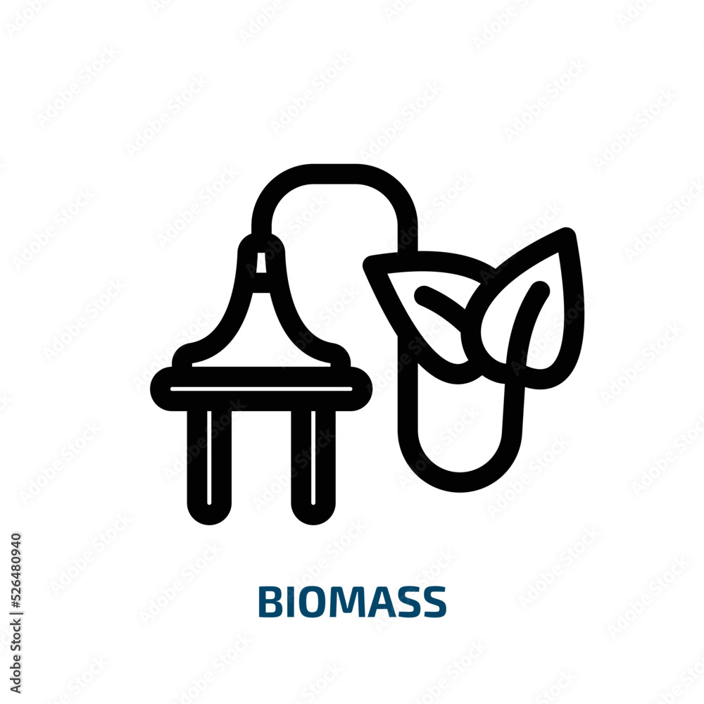 biomass icon from technology collection. Thin linear biomass, energy ...