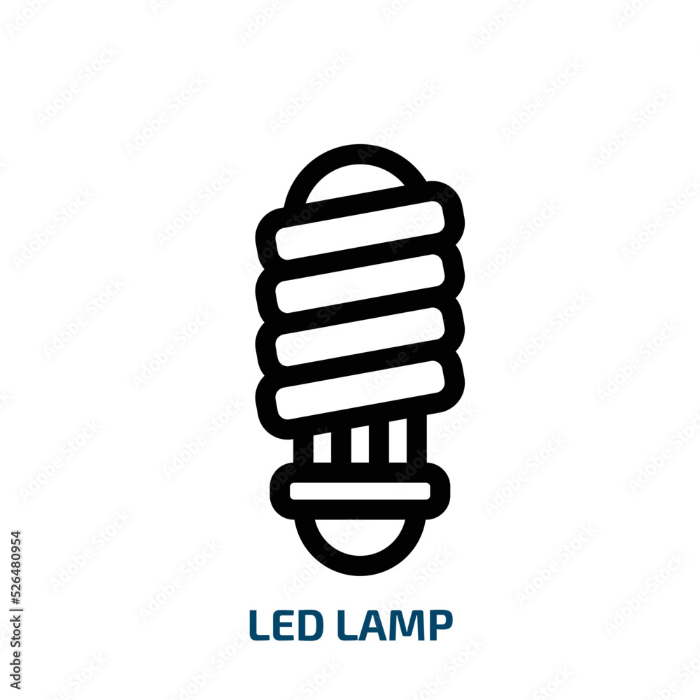 led lamp icon from technology collection. Thin linear led lamp, lamp, led outline icon isolated on white background. Line vector led lamp sign, symbol for web and mobile led lamp icon from technology collection. Thin linear led lamp, lamp, led outline icon isolated on white background. Line vector led lamp sign, symbol for web and mobile