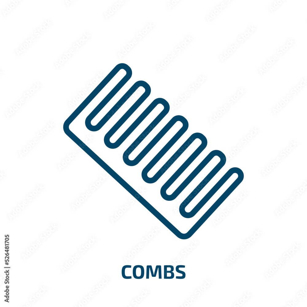 combs icon from tools and utensils collection. Thin linear combs, beauty, comb outline icon isolated on white background. Line vector combs sign, symbol for web and mobile combs icon from tools and utensils collection. Thin linear combs, beauty, comb outline icon isolated on white background. Line vector combs sign, symbol for web and mobile