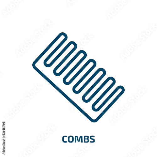 combs icon from tools and utensils collection. Thin linear combs  beauty  comb outline icon isolated on white background. Line vector combs sign  symbol for web and mobile