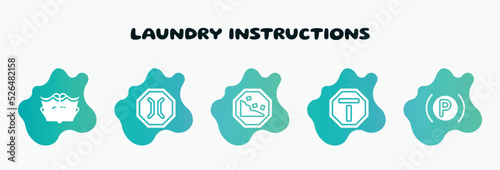 laundry instructions filled icons set. flat icons such as narrow bridge, falling rocks, end of way, parking lights, 95 degrees maximun agitation icon collection. can be used web and mobile.