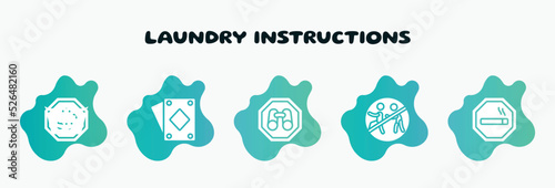 laundry instructions filled icons set. flat icons such as , site seeing place, chasing prohibited, smoke zone, 50 degree laundry icon collection. can be used web and mobile.