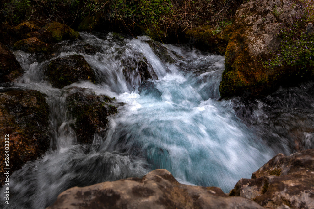 The sources Sorgue river in Provence region, France The sources Sorgue river in Provence region, France
