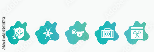 filled icons set. flat icons such as mosquito, , medical, hazmat, autoimmune disease icon collection. can be used web and