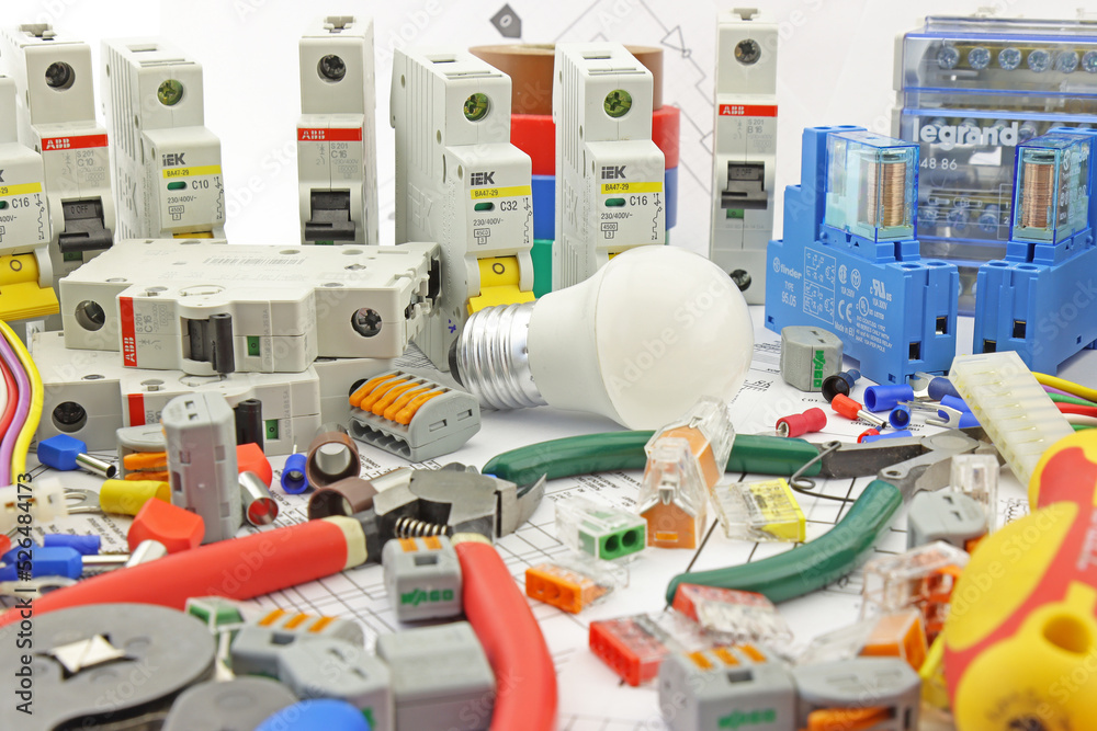 Electrical tools and materials for the installation of an electrical ...