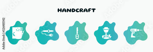 Konstfotografi handcraft filled icons set