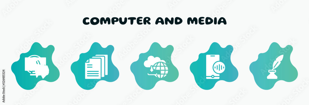 computer and media filled icons set. flat icons such as , cloud upload, phone assistant, quill and ink, computer touch screen icon collection. can be used web and mobile. computer and media filled icons set. flat icons such as , cloud upload, phone assistant, quill and ink, computer touch screen icon collection. can be used web and mobile.