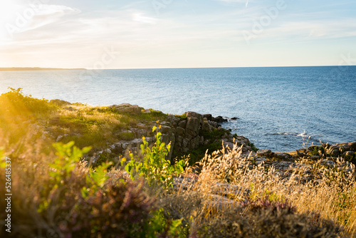 Fototapeta Naklejka Na Ścianę i Meble -  sunset on the coast of baltic sea on bornholm denmark