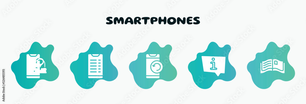 smartphones filled icons set. flat icons such as transaction phone, phone with refresh arrows, information speech bubble, open magazine, map on phone icon collection. can be used web and mobile. smartphones filled icons set. flat icons such as transaction phone, phone with refresh arrows, information speech bubble, open magazine, map on phone icon collection. can be used web and mobile.