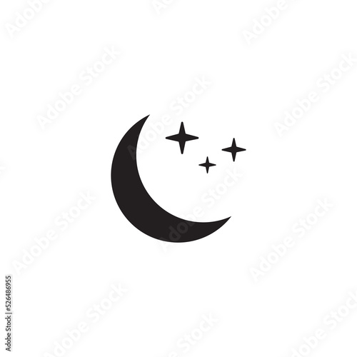 Moon and stars vector icon , night icon. © Tetiana Kulyk