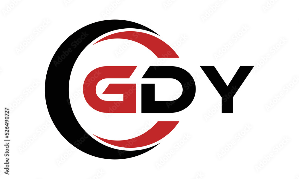 GDY three letter swoosh logo design vector template | monogram logo | abstract logo | wordmark logo | letter mark logo | business logo | brand logo | flat logo | minimalist logo | text | word | symbol - obrazy, fototapety, plakaty 