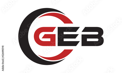 GEB three letter swoosh logo design vector template | monogram logo | abstract logo | wordmark logo | letter mark logo | business logo | brand logo | flat logo | minimalist logo | text | word | symbol