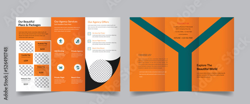 Corporate business trifold brochure template design vector