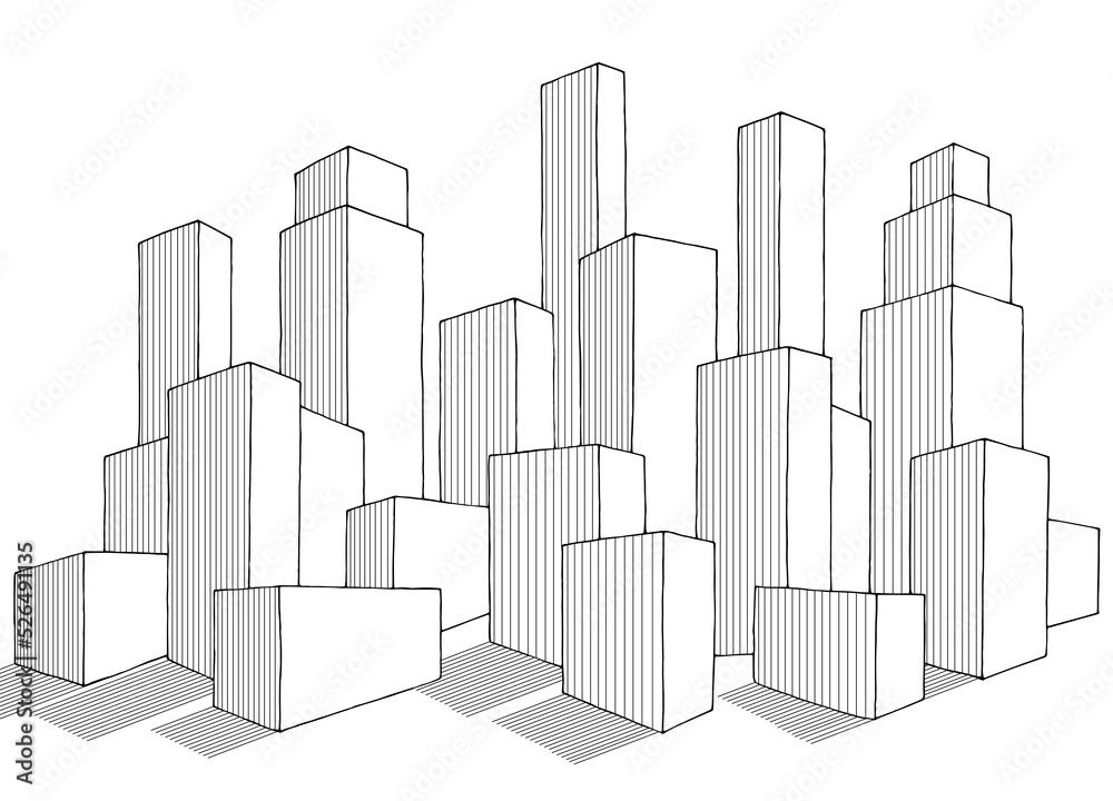 city-graphic-black-white-cityscape-skyline-sketch-illustration-vector