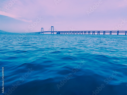 The bridge and sea view of Dalian City, Liaoning Province, China photo