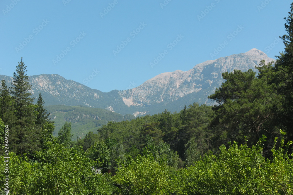 Mountains against the blue sky