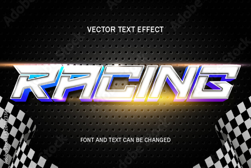 racing speed car typography lettering 3d editable text effect font style template banner flyer