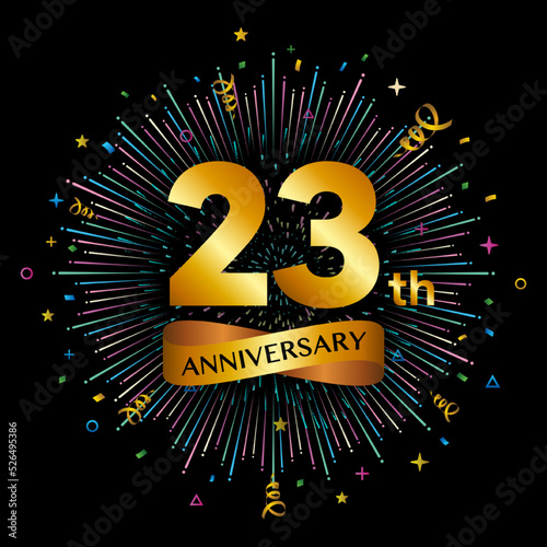 23th anniversary celebration logotype. Golden anniversary celebration template design, Vector illustrations.