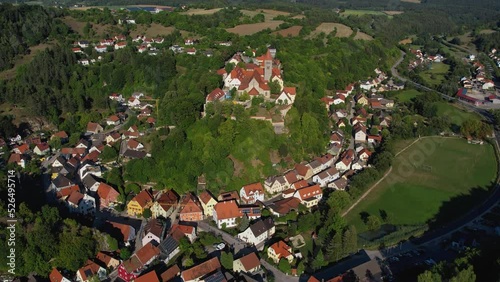 Aerial view of the city and monastery Kastl in in Germany, Bavaria. on a sunny day in summer. photo