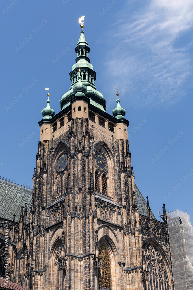 Saint Vitus Cathedral facade, Prague, Czech Republic