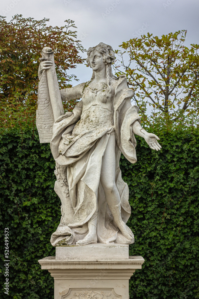 Antique stone statues in the garden of Belvedere Palace, Vienna Antique stone statues in the garden of Belvedere Palace, Vienna