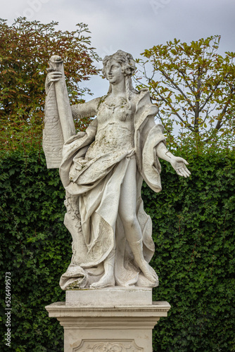 Photography Antique stone statues in the garden of Belvedere Palace, Vienna