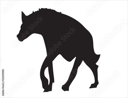 Vector illustration of a black hyena