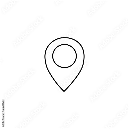 a location-type icon image with a thin outline