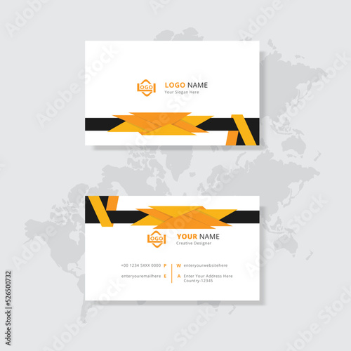 Yellow and black smart business card, vector illustration