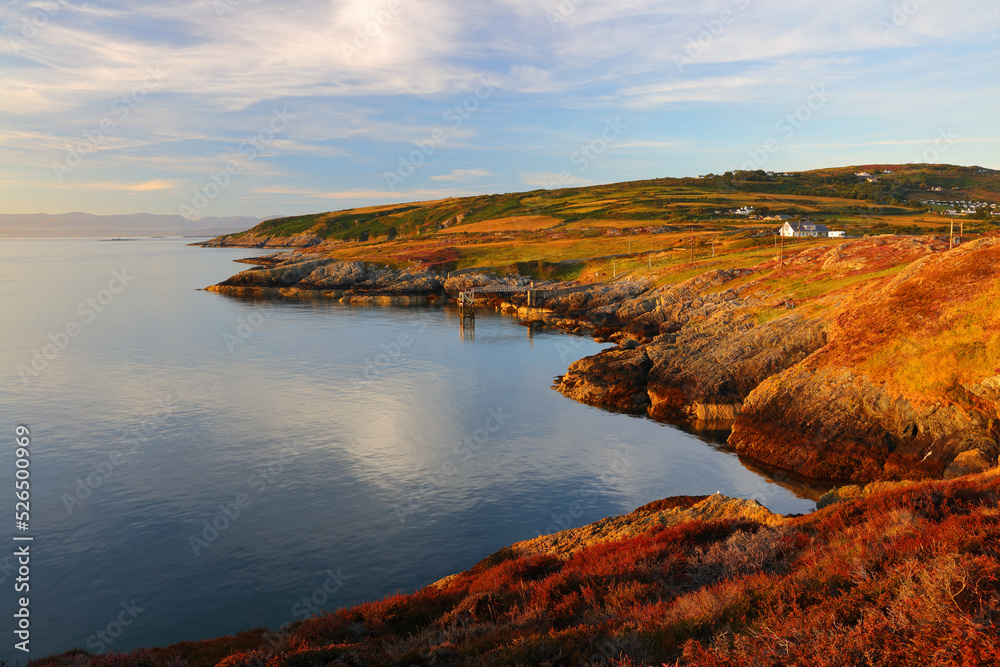 Obraz premium View from Point Lynas looking toward Snowdonia. Anglesey, North Wales, UK.