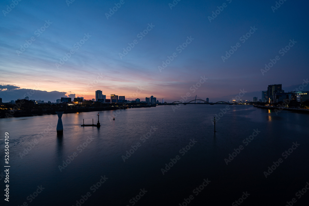 Beautiful dawn at Han river, Da Nang City.