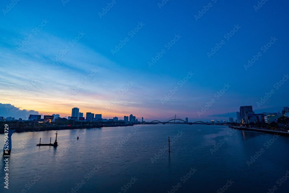 Beautiful dawn at Han river, Da Nang City.