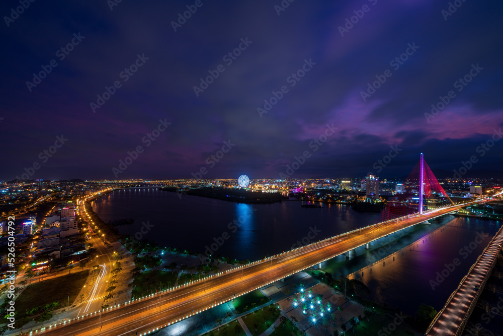 Fototapeta premium Nightscape of Da Nang city.