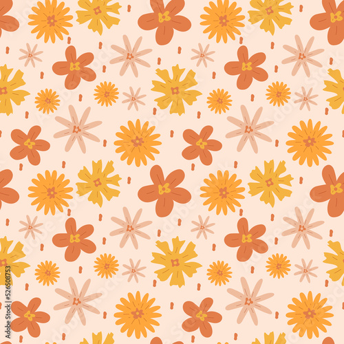 Seamless pattern of bright hippie colors from the 60's 70's 80's